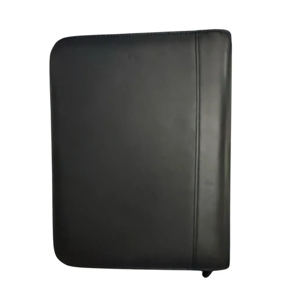 Leather Portfolio Binder 8.5x11 Professional Organizer with Zipper Closure